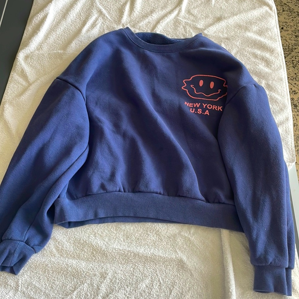 new york usa cropped crew neck